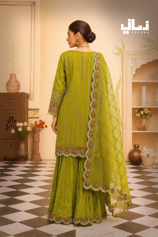 SUNEHRI | PURE RASHMI & LINEN | STITCHED