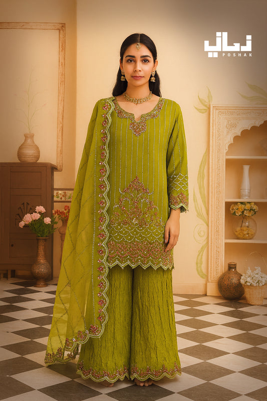 SUNEHRI | PURE RASHMI & LINEN | STITCHED